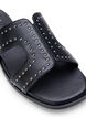 Flate slip-on-sandaler med bred passform og nitter, Svart, Packshot image number 3