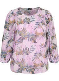 Mønstrete bluse med lange ermer, Orchid Bouquet AOP