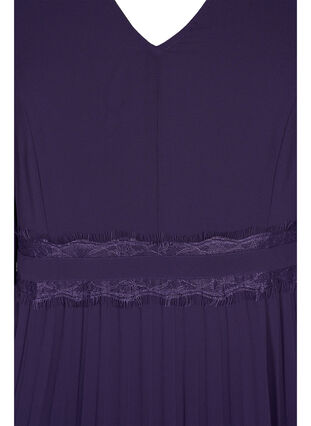 Plissékjole med korte ermer, Purple Velvet, Packshot image number 2