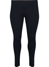Leggings i viskose med stener, Black