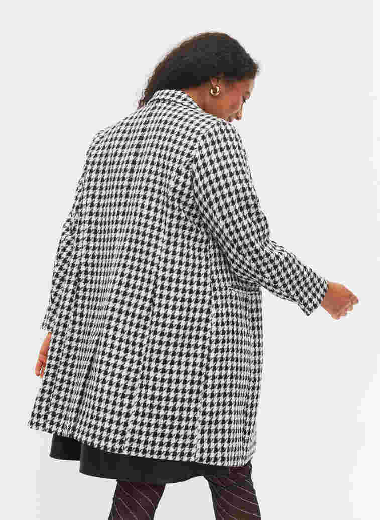 Rutete jakke med knappelukking, Houndsthooth, Model