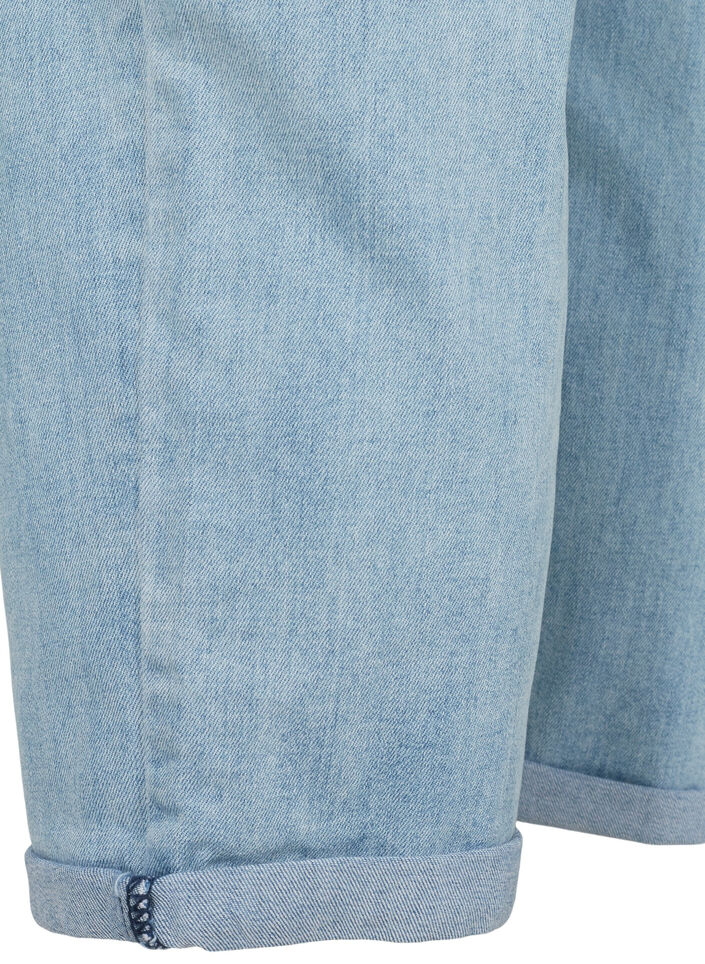 7/8 jeans med oppbrettede kanter og h&oslash;y midje, Bl&aring;, Packshot image number 3