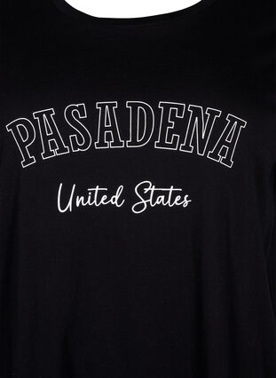 T-skjorte i bomull med tekst, Black W. Pasadena, Packshot image number 2