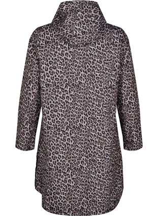 Zizzi Regnjakke med lommer og hette, Brun, Packshot image number 1