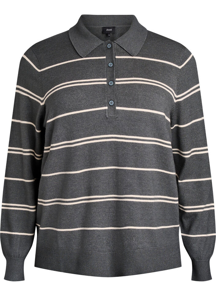 Strikkeplagg med krage, Grønn, Packshot image number 0