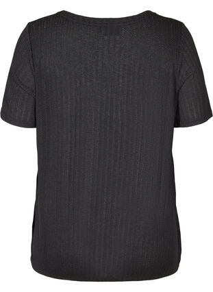 T-skjorte med elastikk i bunnen, Black, Packshot image number 1
