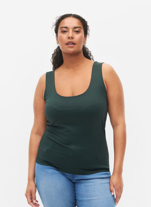 Zizzi Vendbar topp i stretch, Scarab, Model image number 0