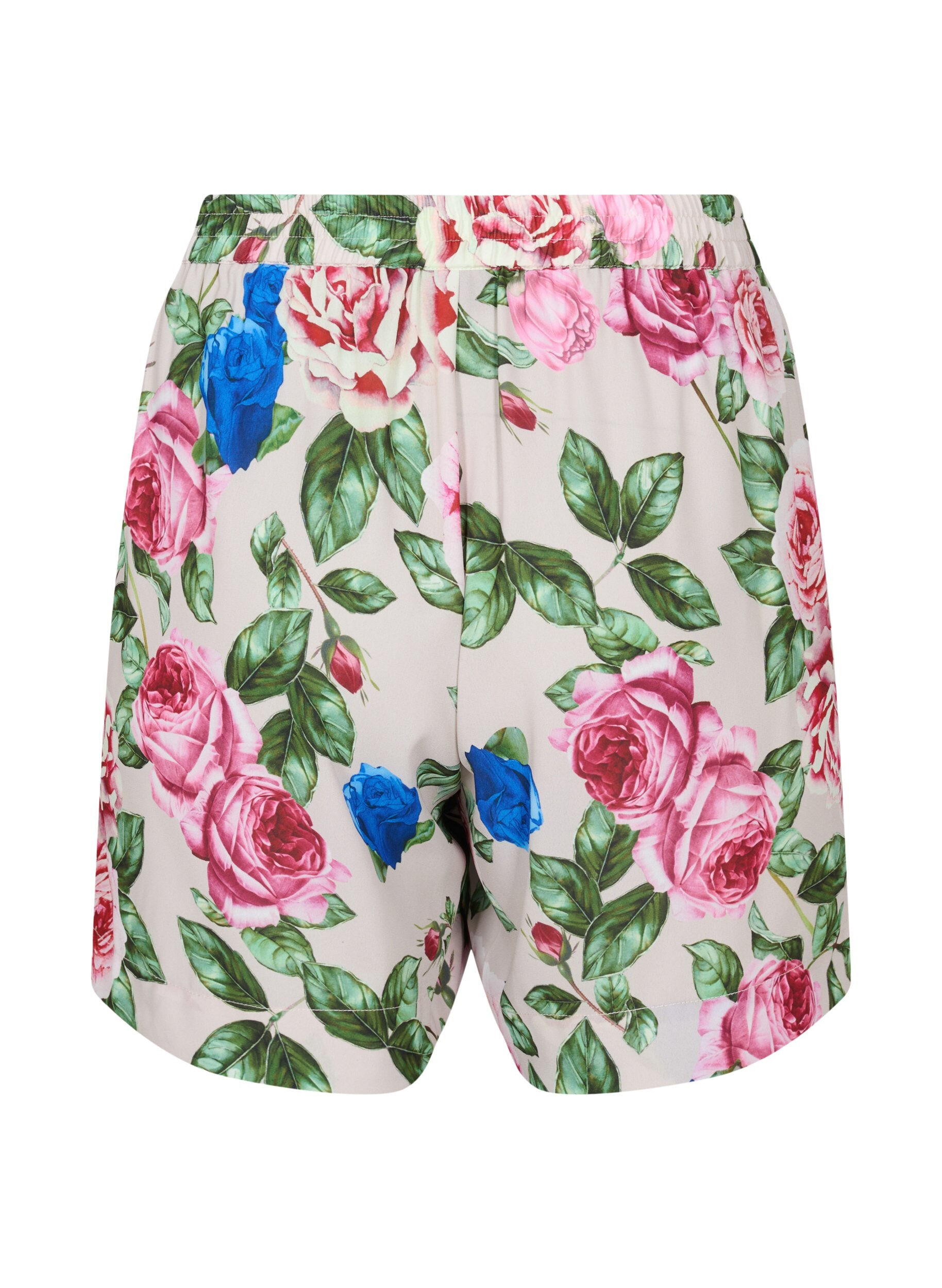 Zizzi Shorts med blomsterm&oslash;nster, Bright Flower , Packshot image number 1
