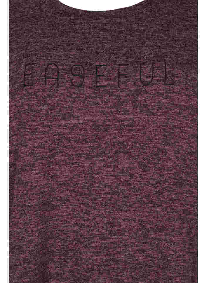 Melert bluse med teksttrykk , Port Royal Mel., Packshot image number 2