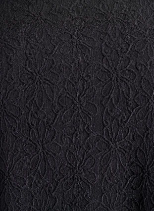 Zizzi Langermet bluse med blomstrete tekstur, Svart, Packshot image number 2