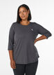 Treningsbluse med 3/4-ermer, Gr&aring;, Model image number 0