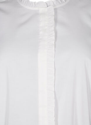 Zizzi Skjortebluse med volanger og broderie anglaise, Hvit, Packshot image number 2