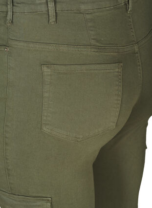 Bomullsbukser med ankellengde, Army green , Packshot image number 3