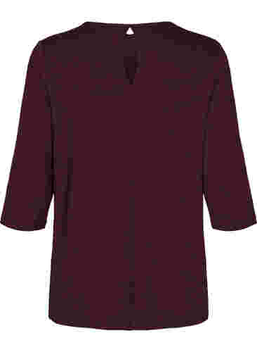 Bluse med 3/4-ermer og V-hals, Winetasting, Packshot image number 1