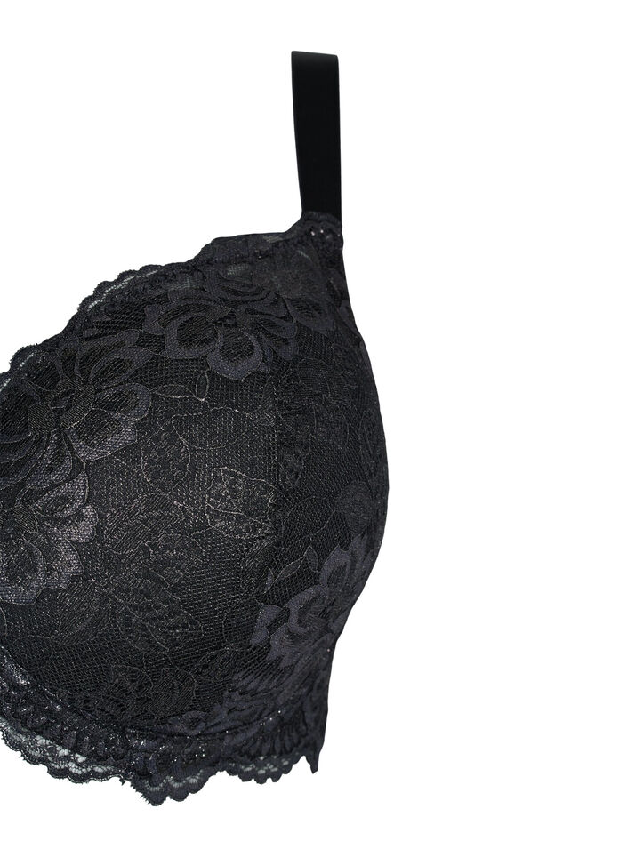 Vattert blonde-BH med bøyle, Black, Packshot image number 3