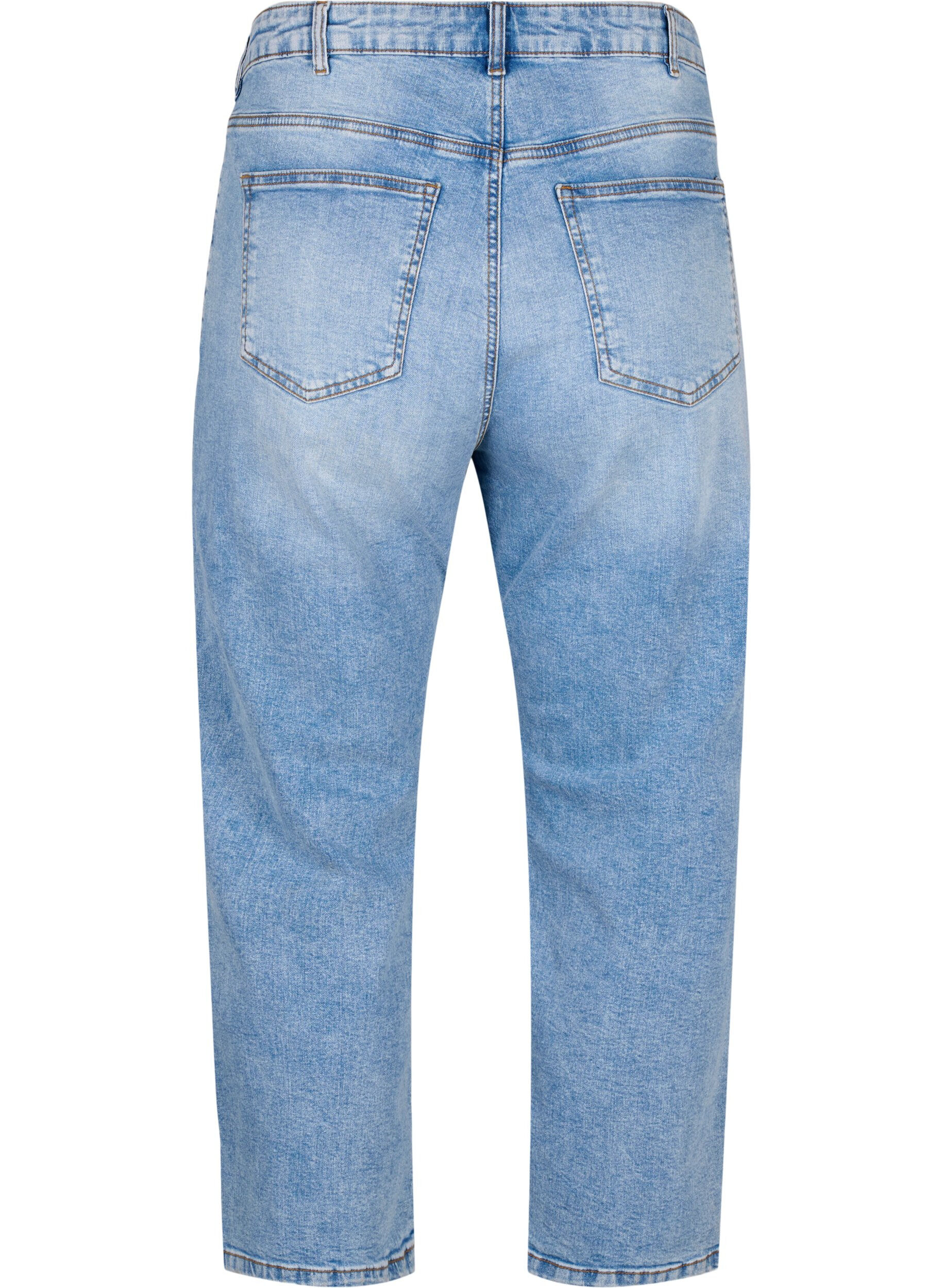 Zizzi Cropped Vera jeans med destroy-detaljer	, Blue Denim, Packshot image number 1