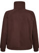 Sweat cardigan med h&oslash;y krage og glidel&aring;s, Brun, Packshot image number 1