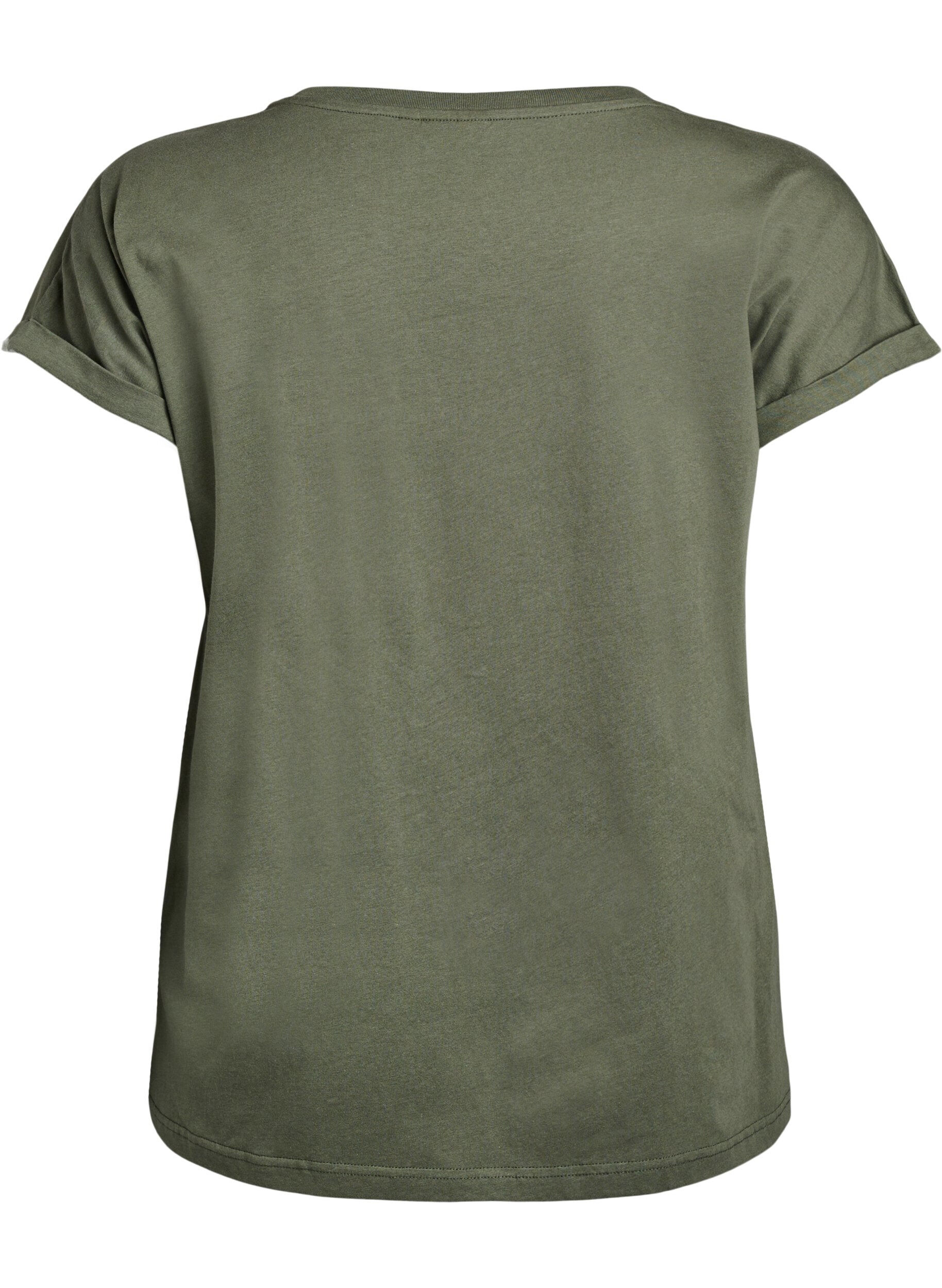 Zizzi T-skjorte med dyretrykk og tekst, Thyme W. Wild, Packshot image number 1