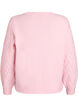 Kabelstrikket cardigan med perleknapper, Rosa, Packshot image number 1