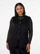 Ermel&oslash;s strikkevest med dekorative knapper, Svart, Model image number 0