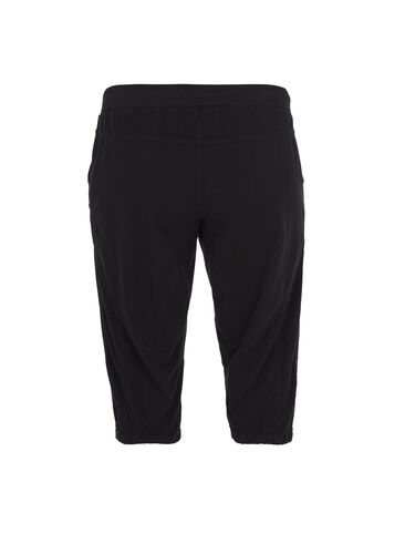 Løse capribukser i bomull, Black, Packshot image number 1
