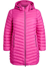 Lett jakke med lommer og avtakbar hette, Raspberry Rose