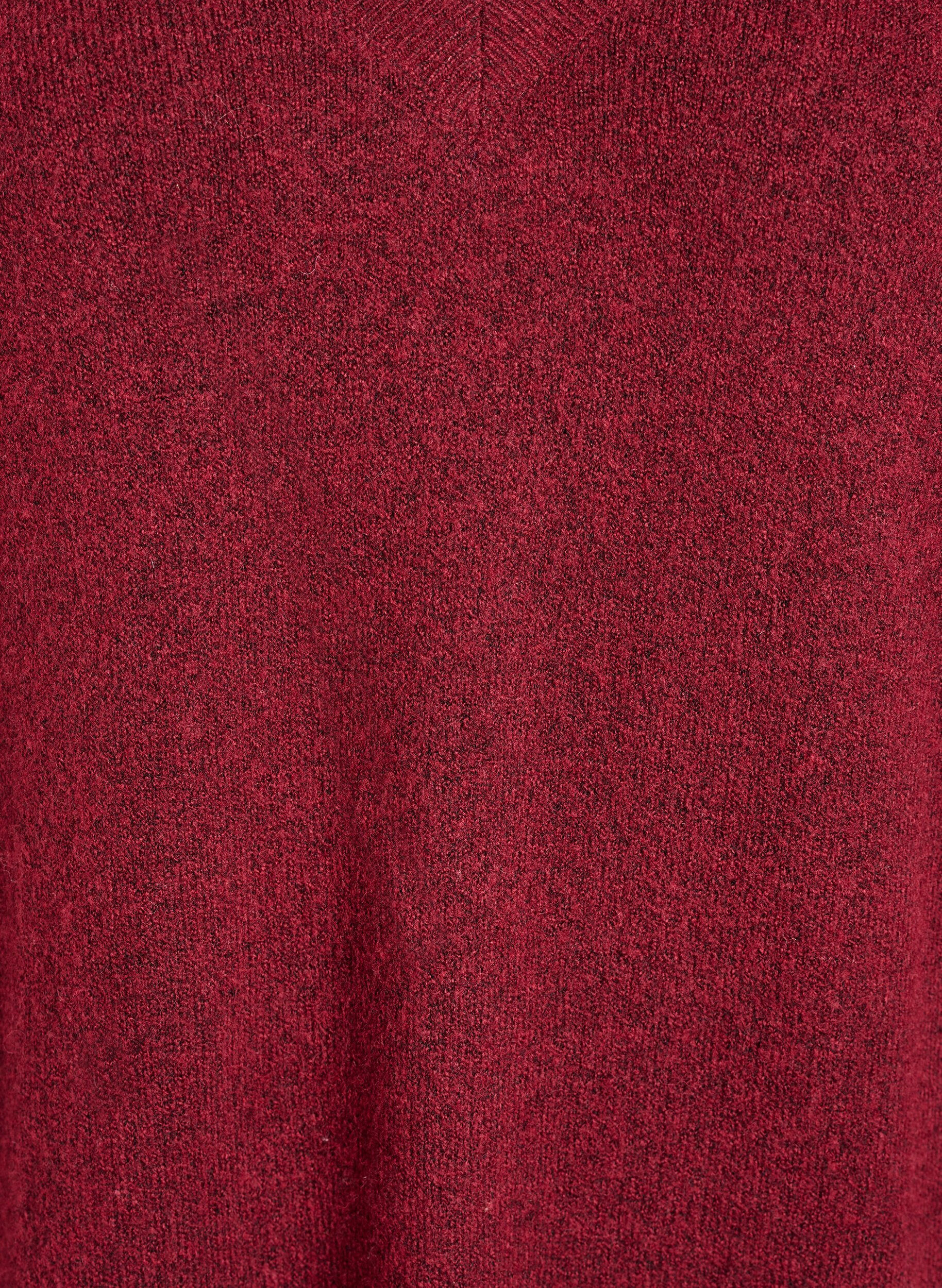 ZizziLangermet strikkekjole med V-hals, R&oslash;d, Packshot image number 2