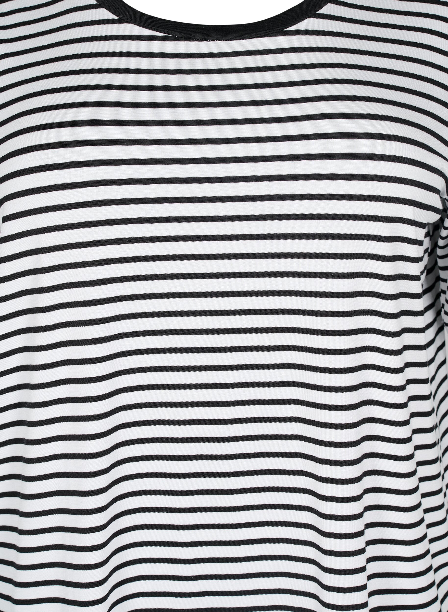 ZizziT-skjorte med TENCEL&trade; Lyocell og striper, Hvit, Packshot image number 2