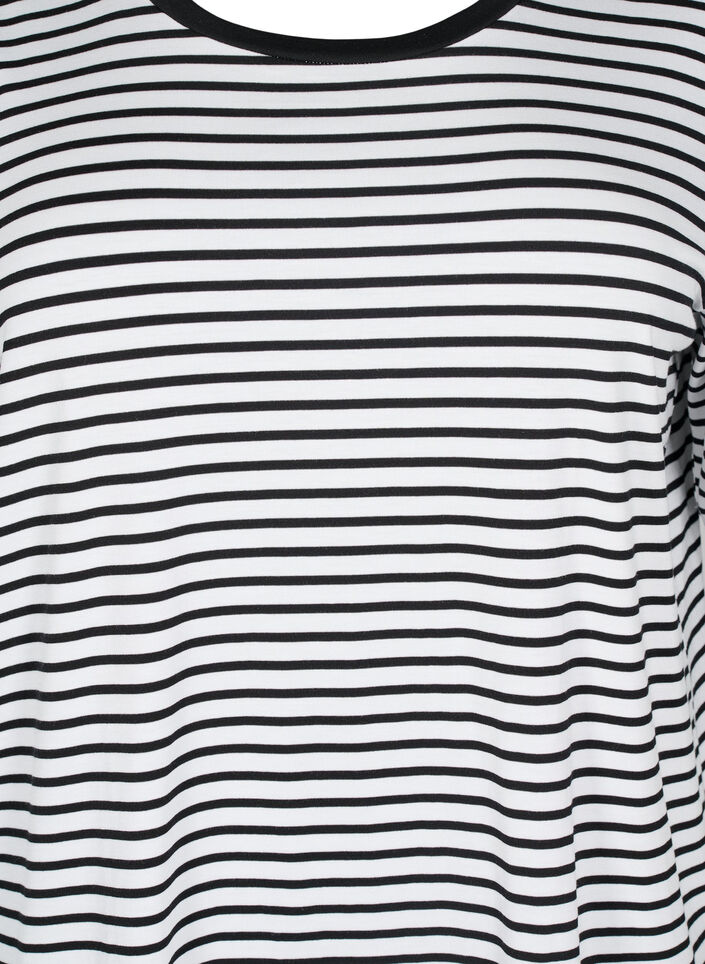 T-skjorte med TENCEL&trade; Lyocell og striper, Hvit, Packshot image number 2