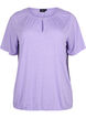 Melange Bluse med korte ermer, Violet Tulip Mel., Packshot image number 0