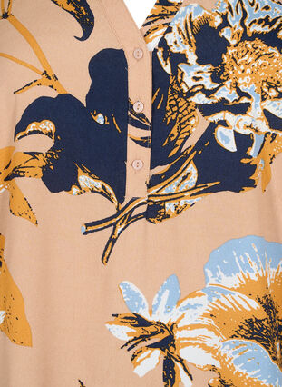 Bluse i viskose med 3/4-ermer, Blue Flower AOP, Packshot image number 2