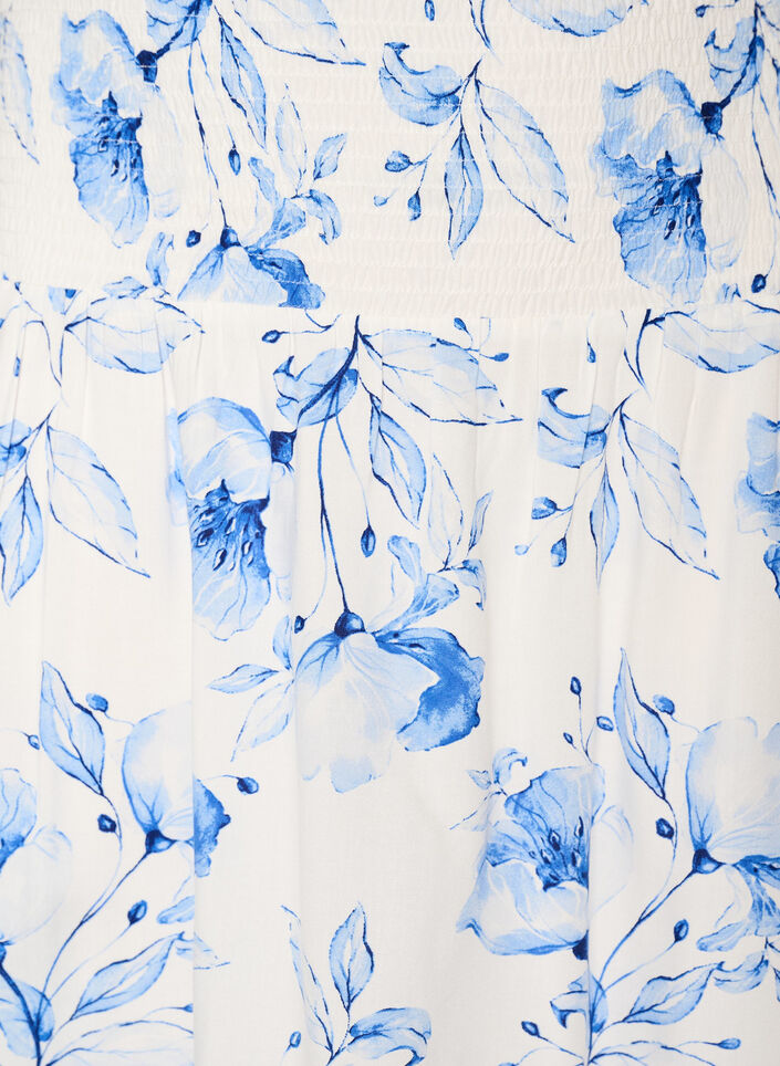 Kort skj&oslash;rt med smocket linning, Bl&aring;, Packshot image number 2