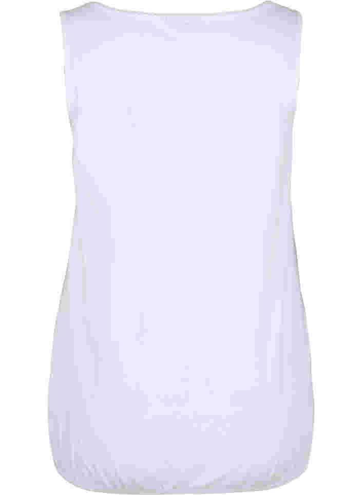 Bomullstopp med rund hals og blondekant, Bright White, Packshot image number 1