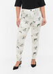 Amy jeans med høyt liv og blomstermønster, White Flower AOP L78, Model image number 2