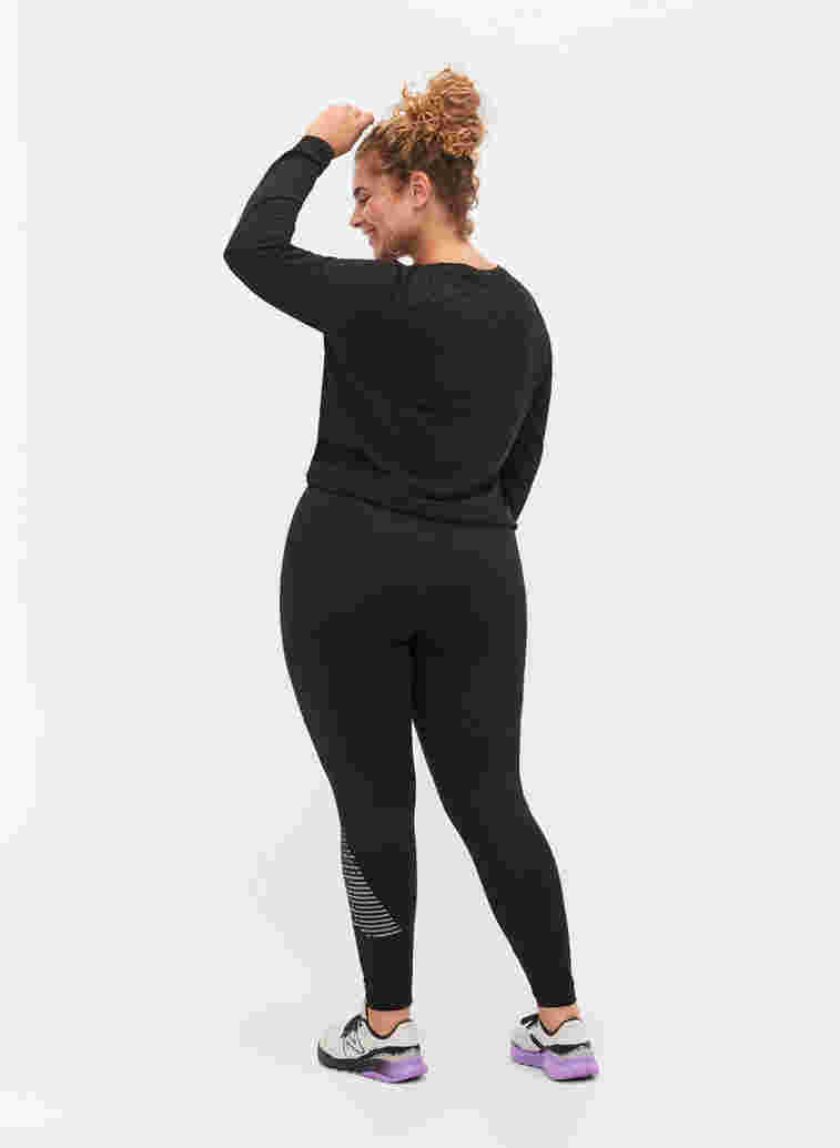Treningstights med refleksmønster, Black w. Reflex, Model