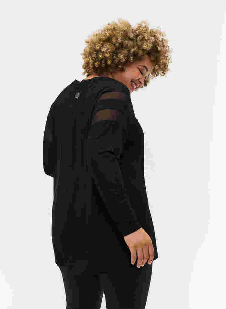 Treningsgenser med mesh, Black, Model
