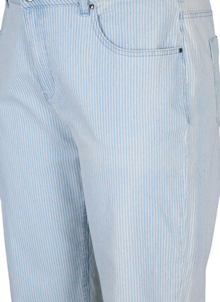 Straight jeans med ankellengde, Light Blue Stripe, Packshot image number 2