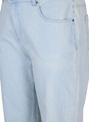 Zizzi Straight jeans med ankellengde, Light Blue Stripe, Packshot image number 2