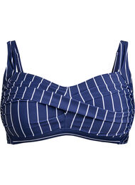 Polstret bikinioverdel med trykk, Dark Blue Stripe AOP