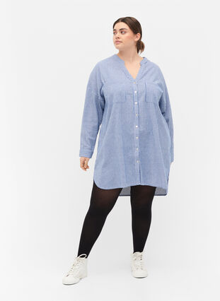 Stripete skjorte i bomull med 3/4-ermer, Surf the web Stripe, Model image number 2
