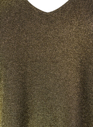 Bluse med glitter og lange ermer, Black Gold, Packshot image number 2