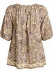 Viskose bluse med paisley-trykk og knytesnor, Gul, Packshot image number 1