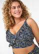 Blomstrete bikinioverdel med volangdetaljer, Bl&aring;, Model image number 3