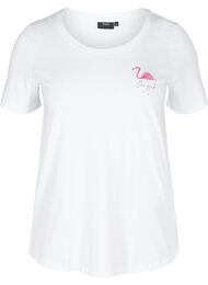 T-skjorte med print, White Flamingo