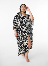 Kaftan strandkjole med knapper, Beige Kaftan strandkjole med knapper, Beige, Model