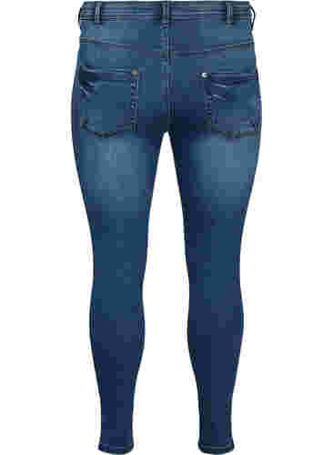 Cropped Amy jeans med glidelås, Dark blue denim, Packshot image number 1