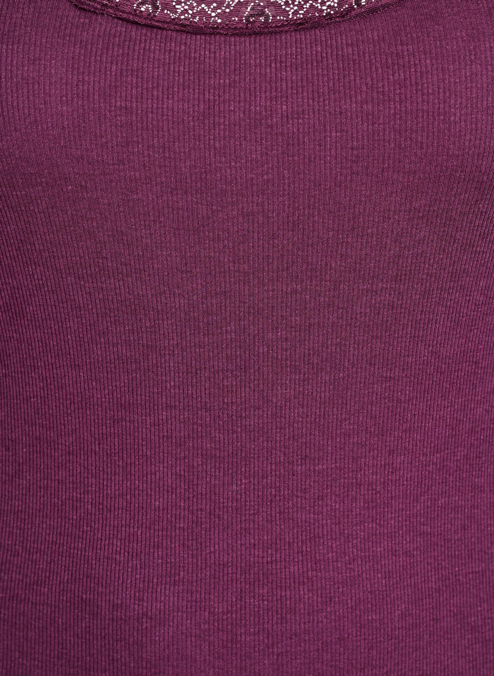 Topp med blondekant, M&oslash;rk Bordeaux, Packshot image number 2