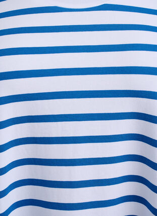 Zizzi Stripete jerseykjole med korte ermer, Blå, Packshot image number 2