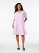 Kort A-linjekjole i bomullsmuslin, Lilla, Model image number 1