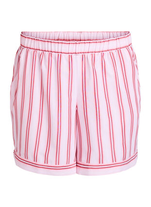Zizzi Løse shorts med striper og lommer, Rosa, Packshot image number 0